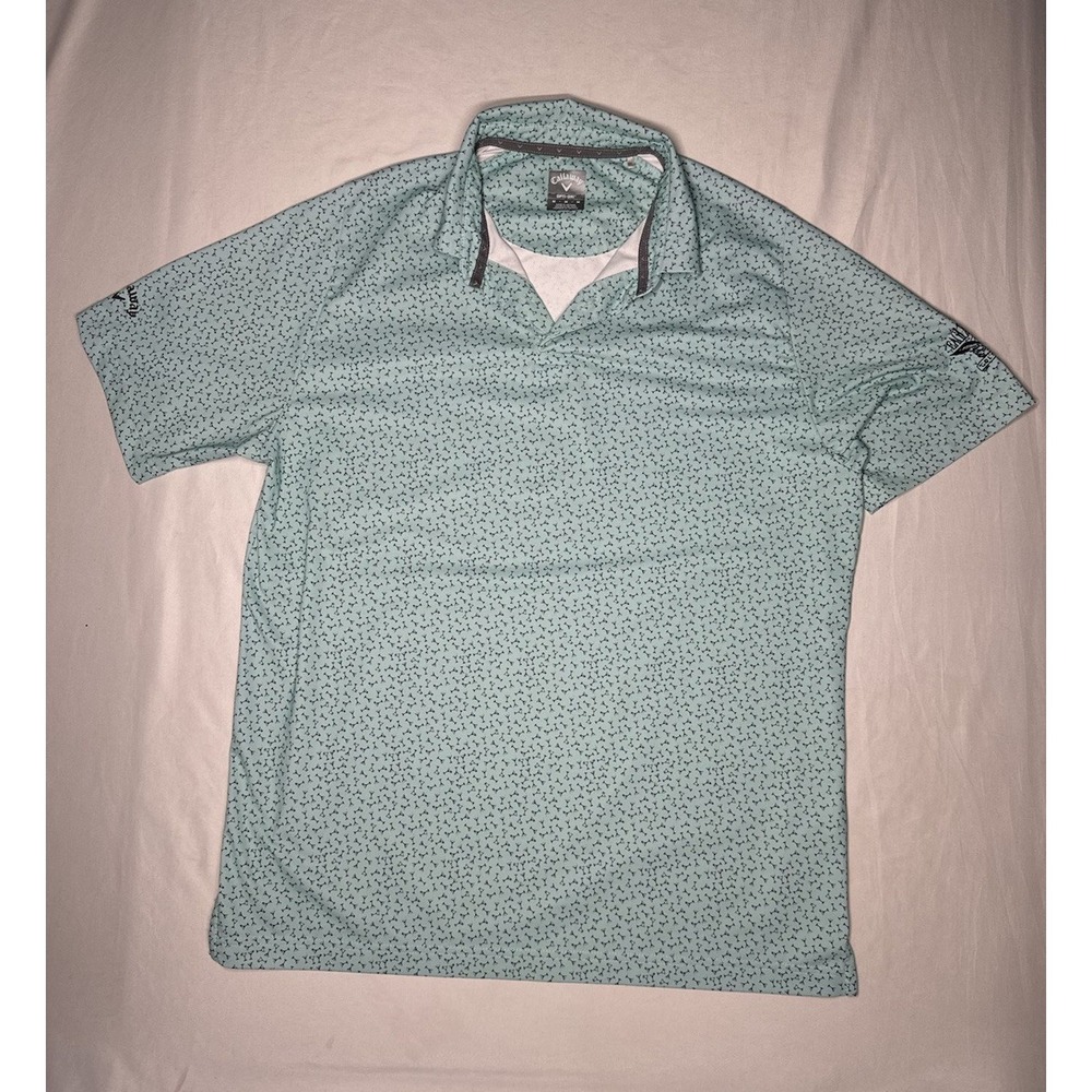 Callaway Mens Golf Martini Print Polo Shirt Short Sleeve Size M OPTI-DRI - Picture 2 of 9